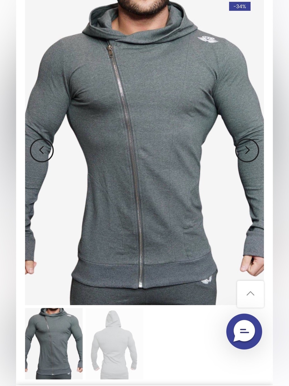 Body Engineers Men's Hooded Sweater Jacket - Light Grey
